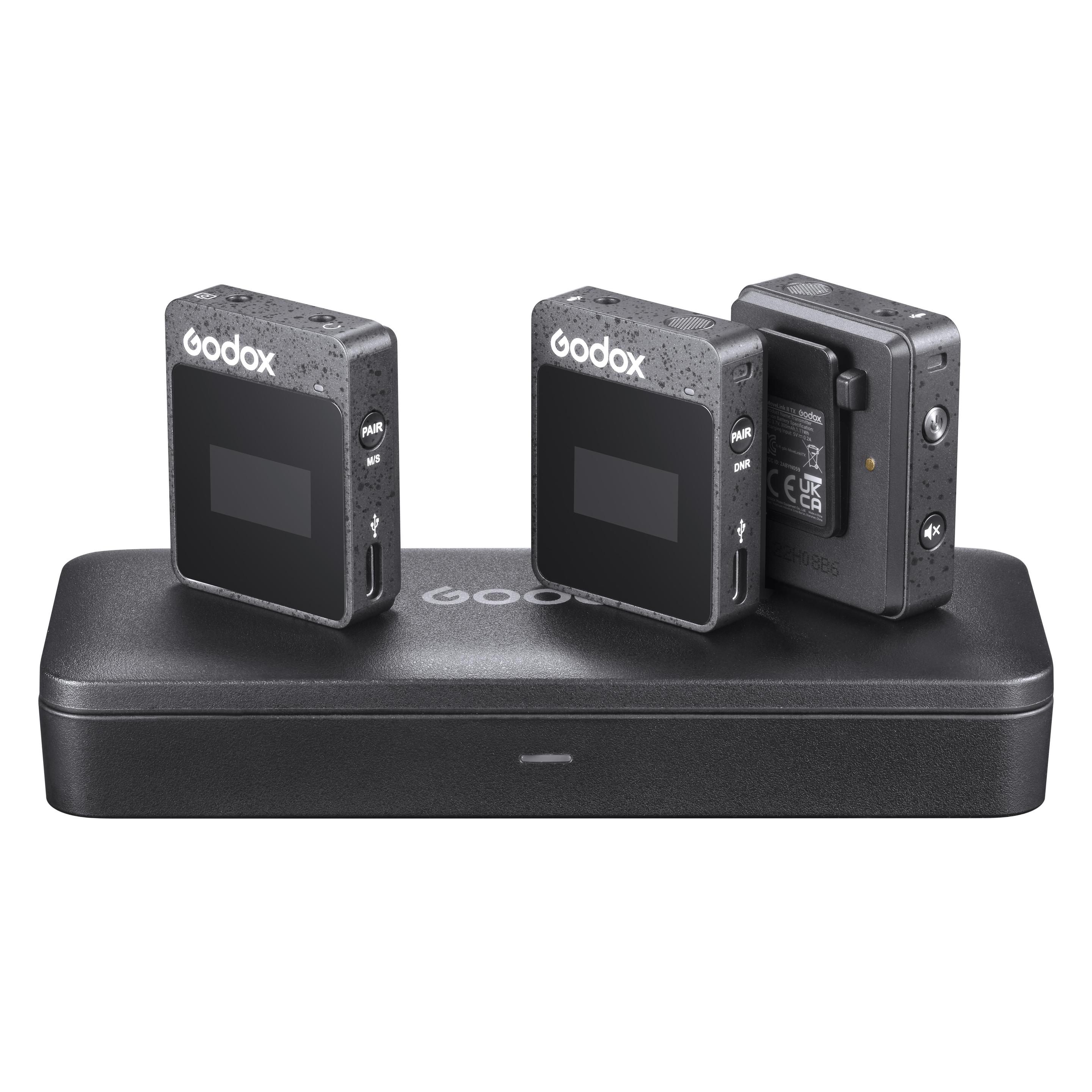 Godox MoveLink Ii M2 2, 4 GHz Draadloos Microfoonsysteem (Godox), Flitser, Zwart