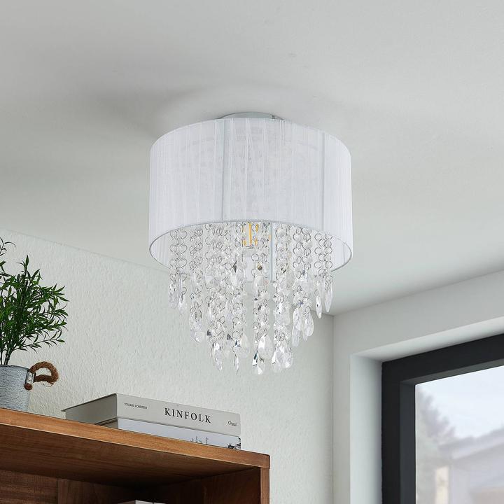 Actual product image Lindby Ewelina ceiling lamp with glass hanging (E27)