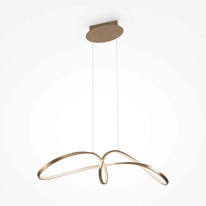 Actual product image Maytoni Curve LED pendant light, pendant light 42W gold colour 85Ra neutral white (2800 lm)