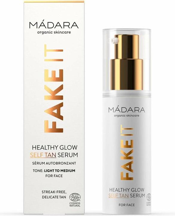 Madara Self Tan Milk FAKE IT Healthy Glow Self Tan Serum "Màdara Selbstbräuner für das Gesicht" (Selbstbräunungsspray, 30 ml)