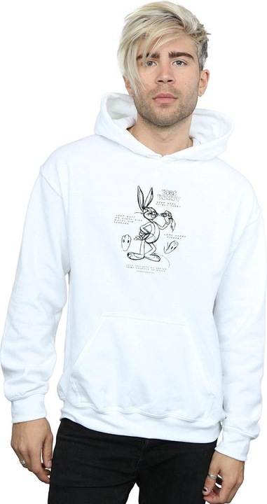 Immagine prodotto Looney Tunes Bugs Bunny Drawing Instruction Felpa con Cappuccio Uomo (M)