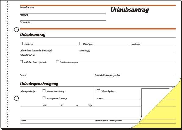 Actual product image Sigel Holiday application form DIN A5 self-copying 2x40 sheets 1 carbon copy (40 x)