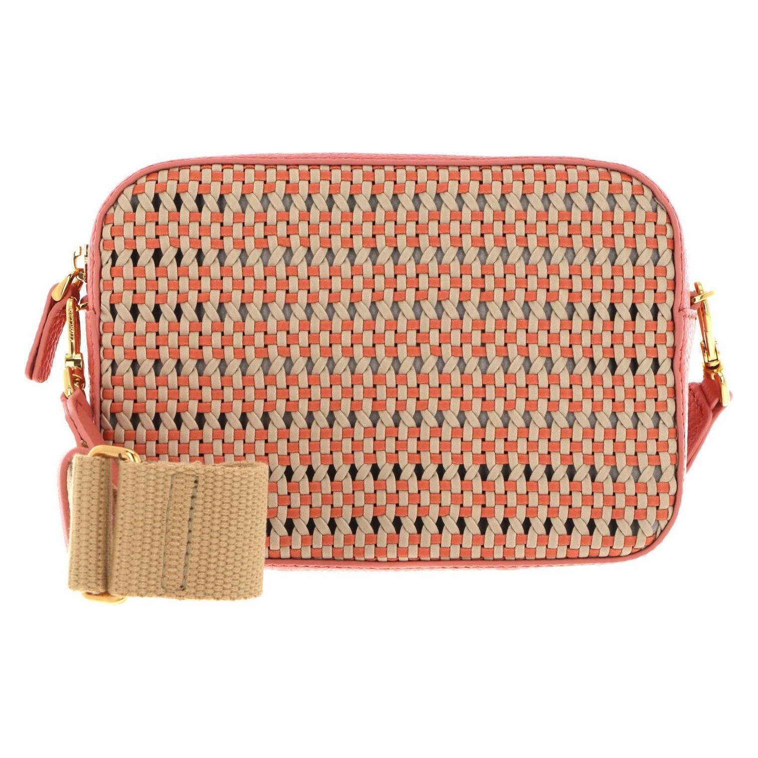 Coccinelle, Damen, Handtasche, Mini Bag Woven Crossbody, Beige, Orange