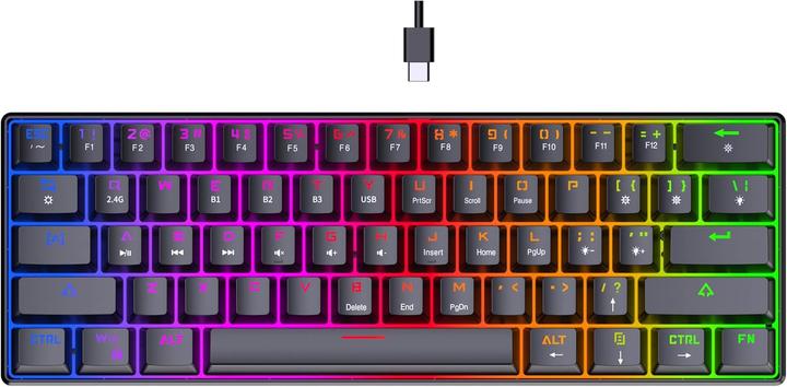 Preyon Klawiatura Red All Claw Gateron Red (PRAC61B) (UK, Kabelgebunden, Kabellos)