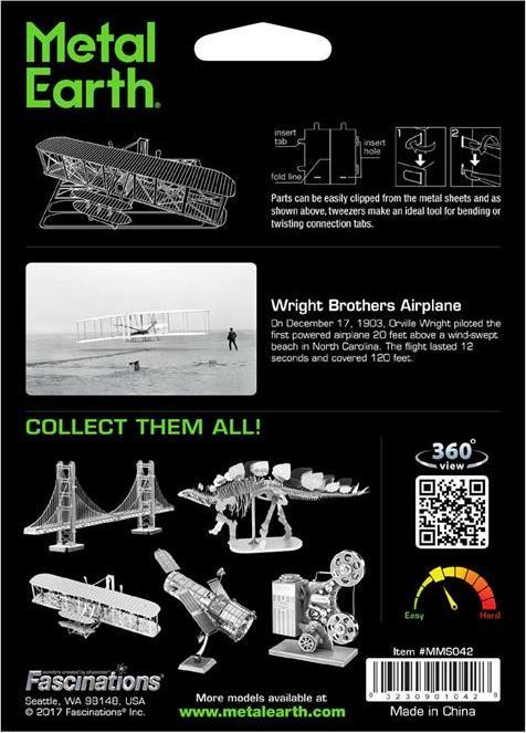 Actual product image Metal Earth Wright Brothers Airplane