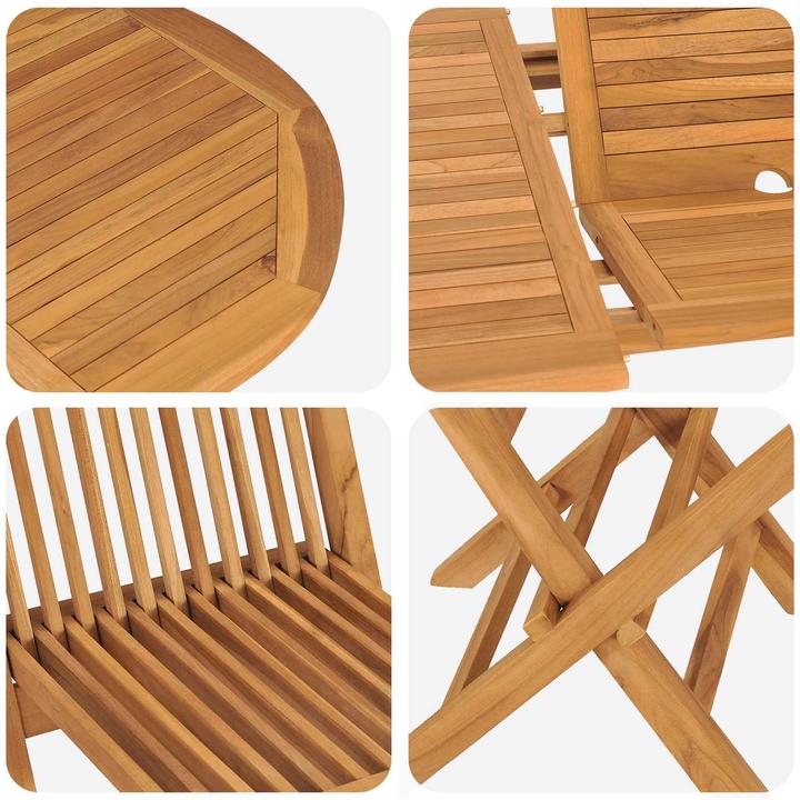 Actual product image vidaXL 7-piece garden dining set made of solid teak wood (160 x 80 x 75 cm)