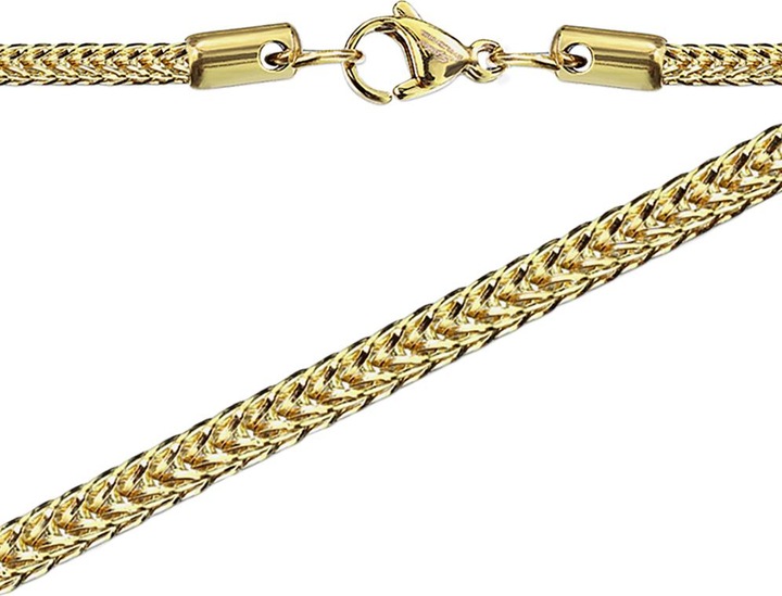 Produktbild Star Piercing Kette Quadratische Weizenkette vergoldet (Chirurgenstahl 316L, ohne Messing)