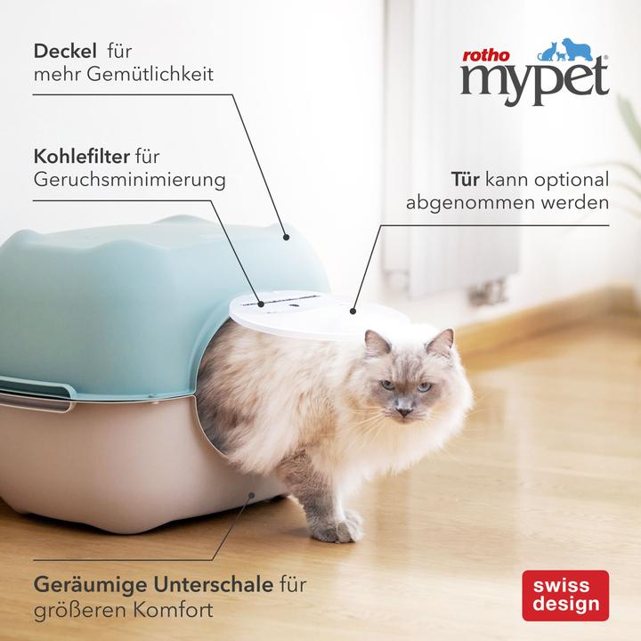 Actual product image Rotho Set Katzentoilette 3 Tlg. BELLA farbig sortiert (Cat litter box closed)