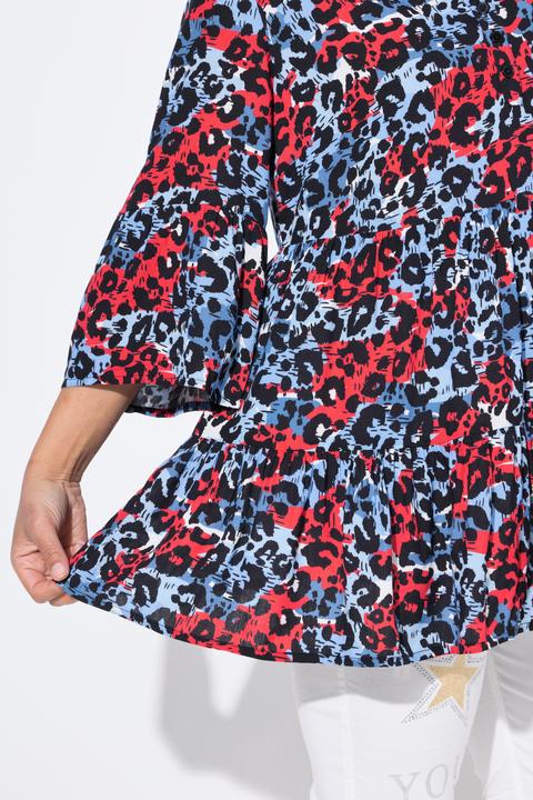 Produktbild Angel of Style Bluse, A-Linie, farbiges Leo-Muster, Volants (56)