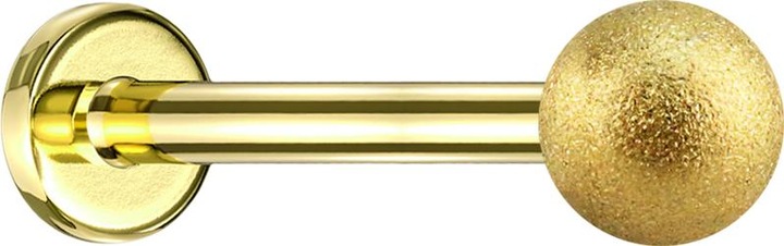 Produktbild Star Piercing Micro Labret vergoldet mit Kugel gesprenkelt (ohne Messing, Chirurgenstahl 316L)