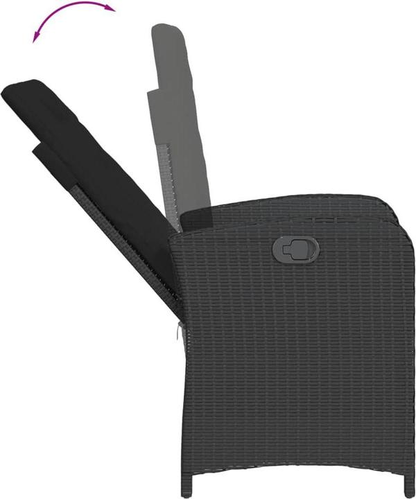 Produktbild VidaXL Gartenmöbel Essgruppe Gartengarnitur Sitzgruppe 7tlg. Schwarz Poly Rattan (160 cm)