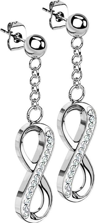 Immagine prodotto Star Piercing Orecchini a perno in argento con pendente a sfera infinito con cristalli (senza ottone, Acciaio chirurgico 316L)