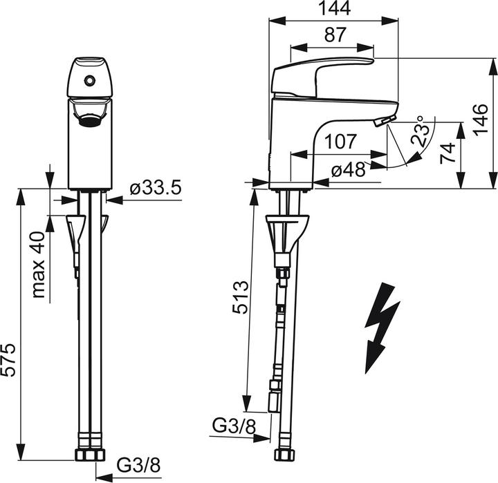 Produktbild Hansa Hansapinto Waschtischmischer, Niederdruck 4534 (chrom)