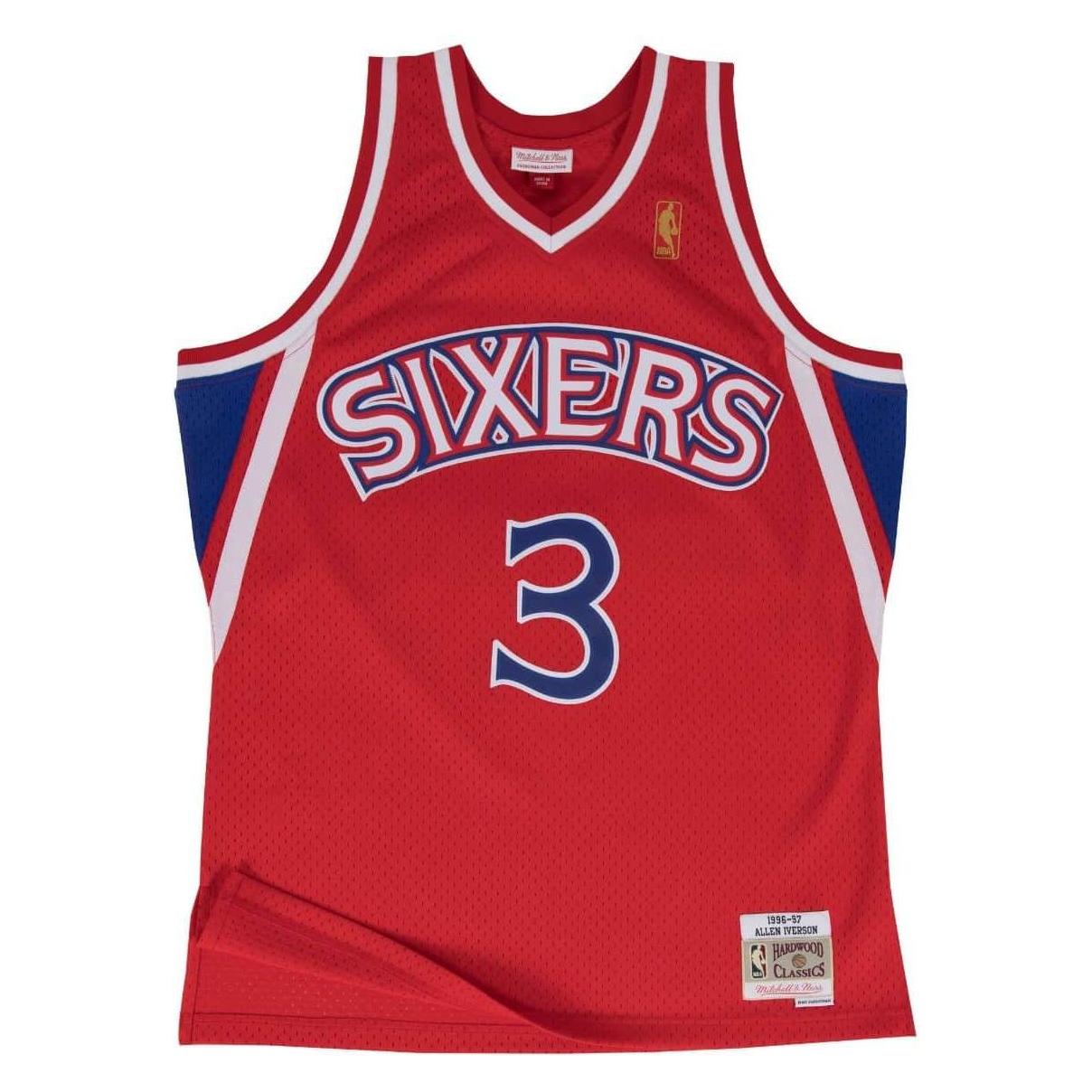 Mitchell & Ness, Herren, Sportshirt, Jersey Philadelphia 76ers Nba (M), Rot, M