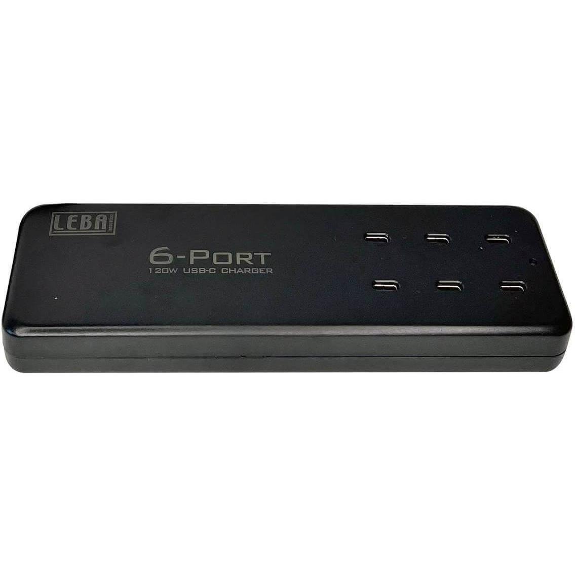 Leba NoteCharge 6 Ports, USB-C (90 W), USB Ladegerät, Schwarz