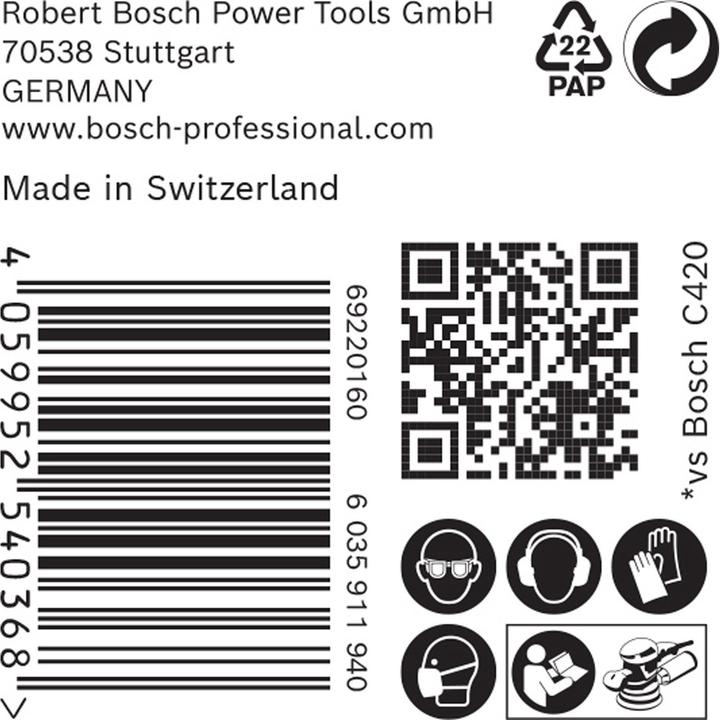 Image du produit Bosch Professional Zubehör Filet abrasif Expert M480 pour ponceuse excentrique, 150 mm, G 80, 50 pièces (80 degrés)