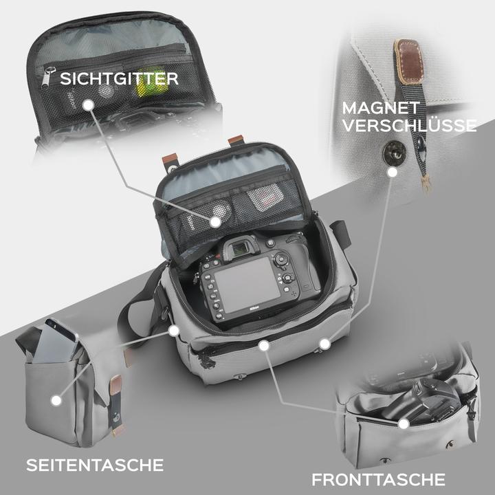 Produktbild mantona Kameratasche Milano piccolo (Kamera Schultertasche)