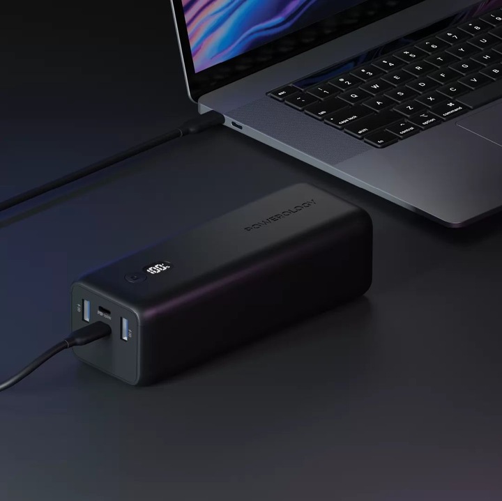 Actual product image Powerology Dual USB-C Powerbank 30000 mAh PD 100W (30000 mAh, 100 W, 111 Wh)