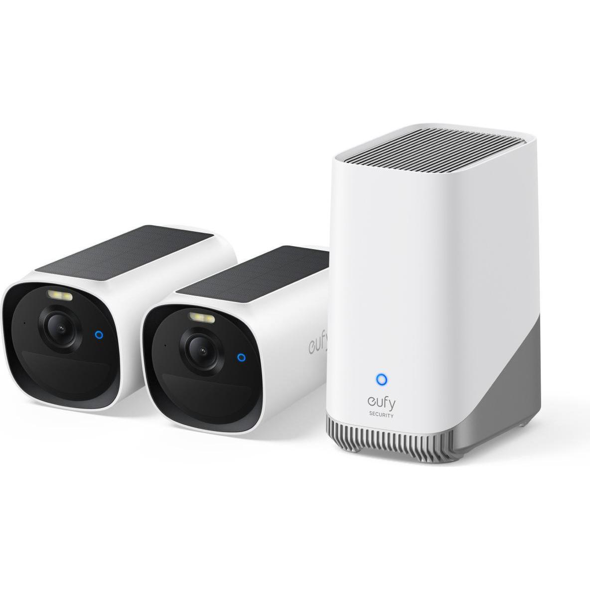 eufy Anker EufyCam 2x E40 + HomeBase S380 Up to 16TB HDD AI-Detection (2688 x 1520 pixel), Telecamera di rete, Bianco