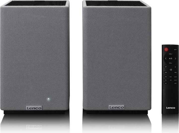 Actual product image Lenco Aktiv Lautsprecher, 2x40W, Black, BT, opt.In, USB, AUX