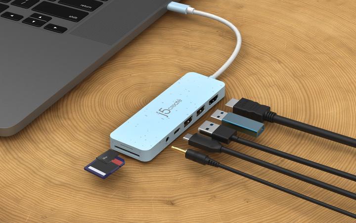 Produktbild j5Create JCD373EC-N Umweltfreundlicher USB-C®-Hub mit mehreren Anschlüssen und Power Delivery (USB-C, 6 Ports)