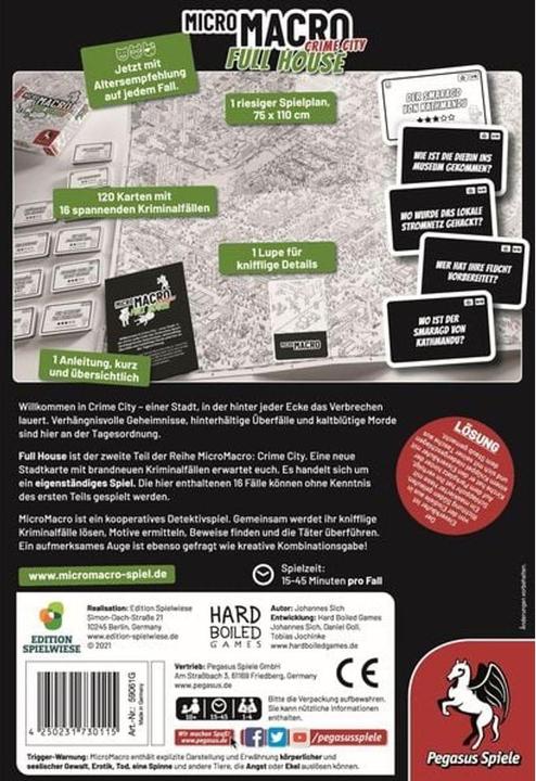 Immagine prodotto Pegasus MicroMacro: Crime City 2 - Full House (Tedesco)