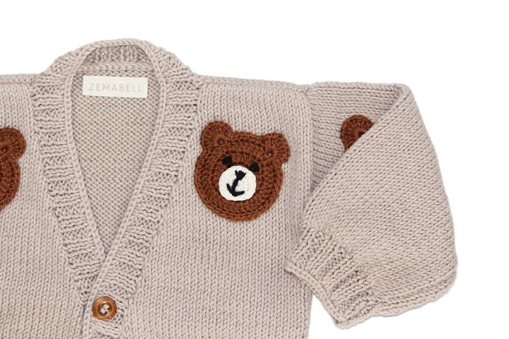 Produktbild Zemabell Premium Strickjacke "Ted" mit Bären-Stickerei (80, 86)
