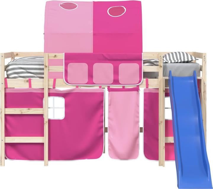 Actual product image vidaXL Curtains for loft bed with tunnel pink polyester, colour