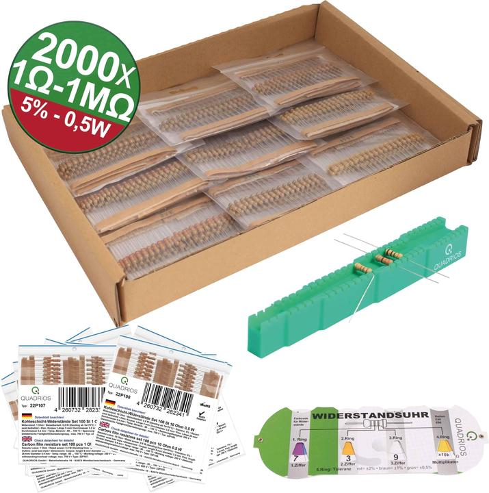 Produktbild Quadrios 23P128 23P128 Kohleschicht-Widerstand axial bedrahtet 0.5 W 5 % 2000