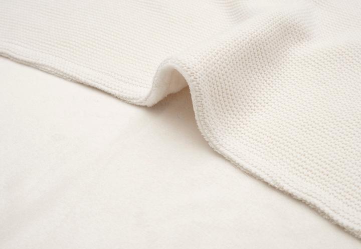 Actual product image Jollein - Deken Ledikant 100x150cm Basic Knit - Dekentje Baby - Ivory/Coral fleece