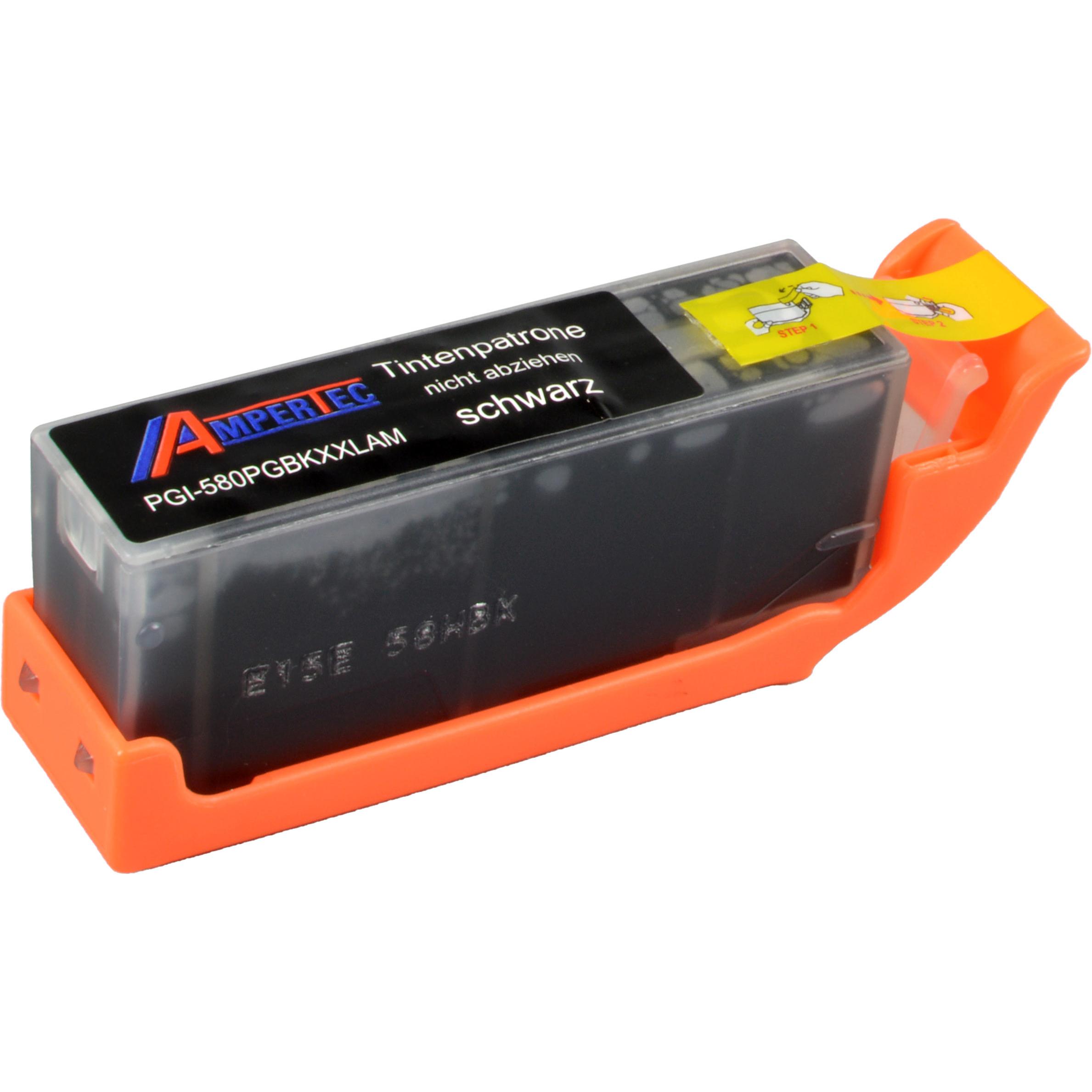 Ampertec, Druckerpatrone, Tinte ersetzt Canon PGI-580PGBK XXL schwarz (BK)