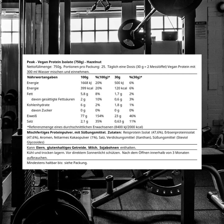 Image du produit Peak Ice Works Isolat de protéines végétalien (Noisette, 1 x, 750 g)