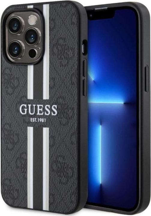 Produktbild Guess GUHMP13LP4RPSK iPhone 13 Pro / 13 6,1" czarny/black hardcase 4G Printed Stripes MagSafe (Apple iPhone 13 Pro)