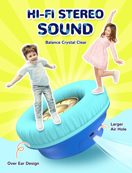 Produktbild Iclever BTH18 Headphones Kids LED C10-2083N-01 BT, 74/85 dB, 43h, blue