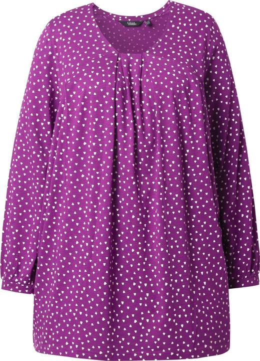 Produktbild Ulla Popken Shirt, Zierfalten, A-Linie, Carree-Ausschnitt, Langarm (54)