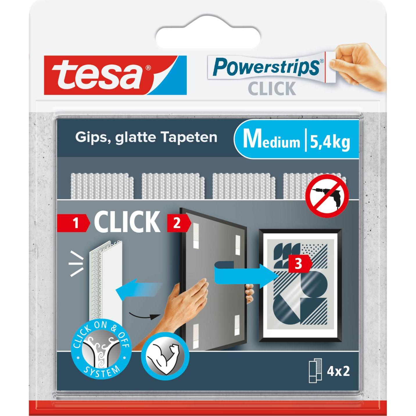 tesa, Klettband, Powerstrips Click - Klebepads (20 mm)