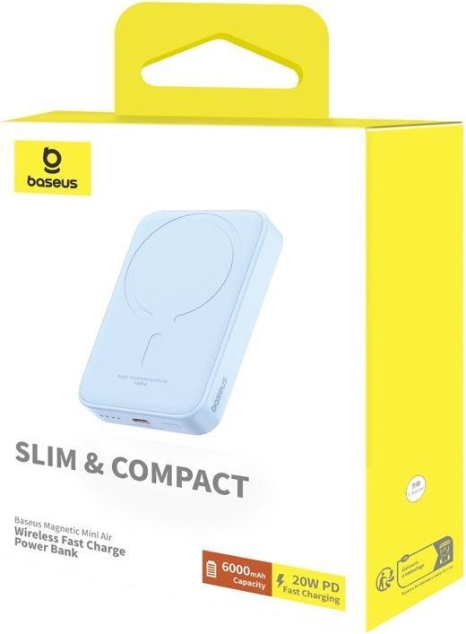 Image du produit Baseus Powerbank mini 6000 mAh 20W (blue) (6000 mAh, 20 W, 22.20 Wh)