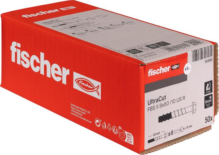 Produktbild Fischer FIS 543565 ULTRACUT FBS II 8x60 10/- US A4 (50 Stk.)