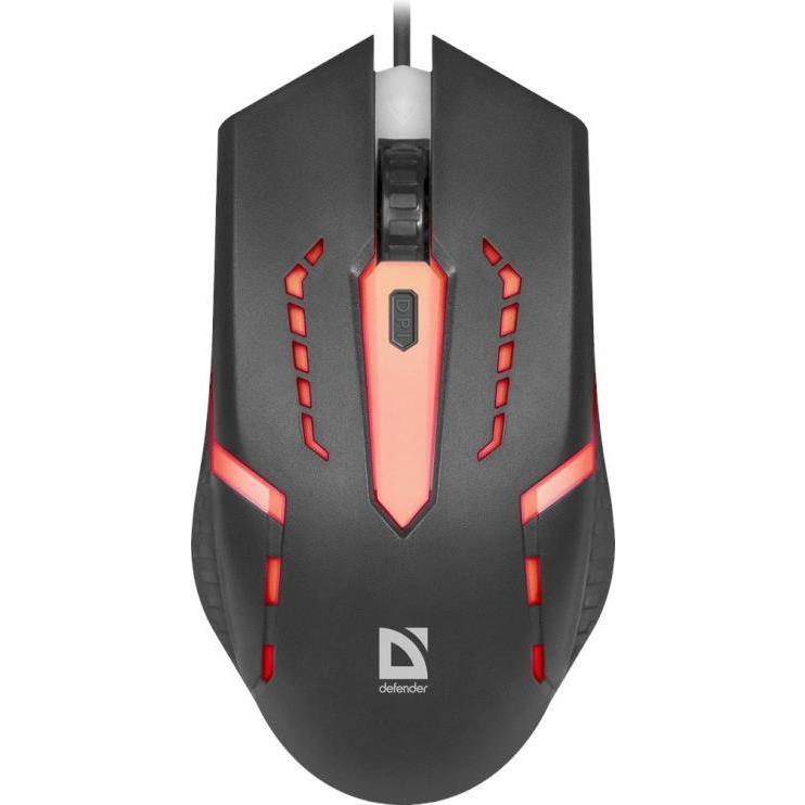 Defender MAUS FLASH MB-600L OPTIC LED 1200dpi 4P (Kabelgebunden), Maus, Schwarz