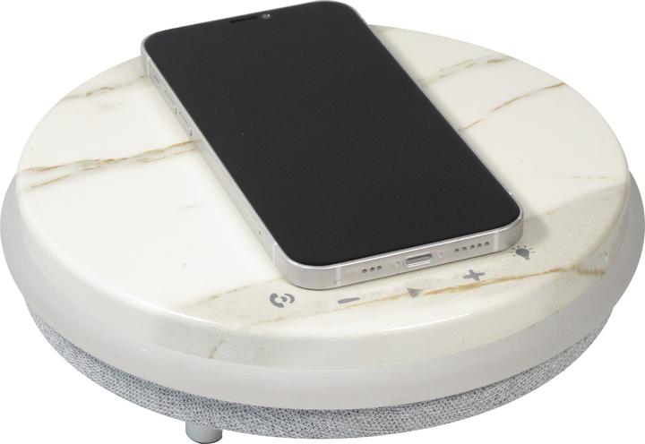 Produktbild PhoneLook Bluetooth Lautsprecher + Kabellose Qi wireless Ladestation 10W mit LED Licht aus Marmor
