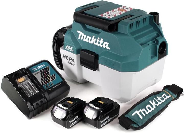 Immagine prodotto Makita DVC 750 LRGX1 Aspirapolvere a batteria Wet and Dry 18 V portatile + 2x batteria 6,0 Ah e caricatore (Aspirapolvere a umido e a secco)