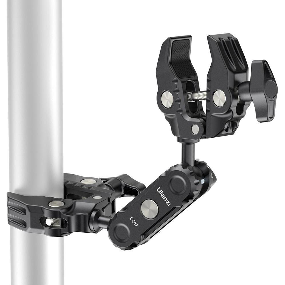 Ulanzi CO17 Super Clamp With Dual Ballhead Magic Arm (Halterungsbügel), Digitalkamera Zubehör, Schwarz