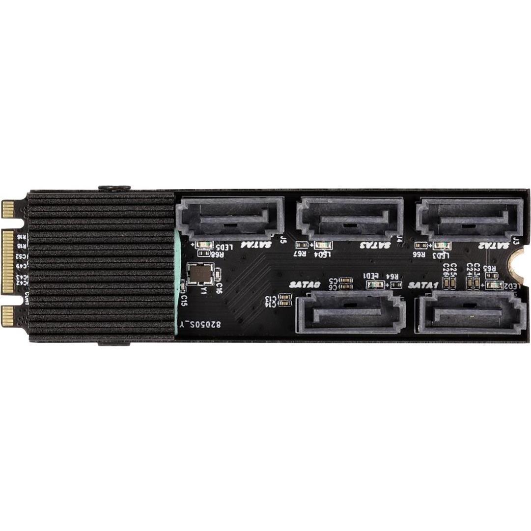 Delock Convertitore M.2 2280 Key B+M maschio a 5 x SATA con dissipatore di calore, Accessori per dischi rigidi
