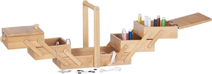 Actual product image Relaxdays Bamboo sewing box