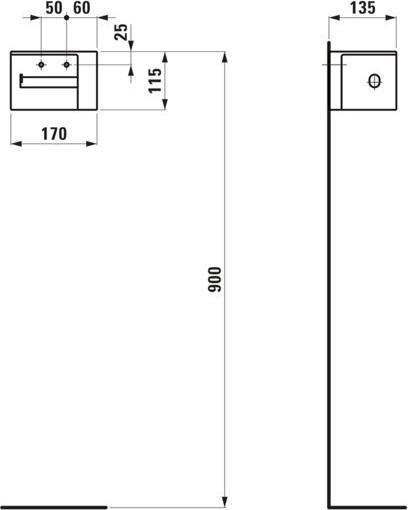 Produktbild Laufen VAL Papierrollenhalter, links, H872281