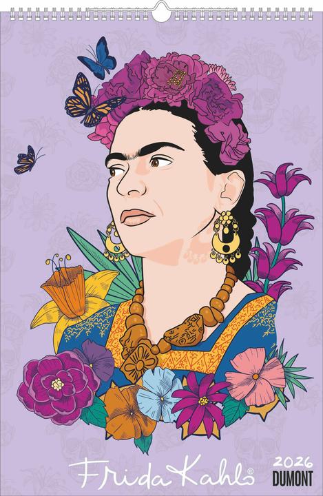 Actual product image Frida Kahlo 2026 - Wandkalender - Hochformat 33 x 49,5 cm - Mit Spiralbindung