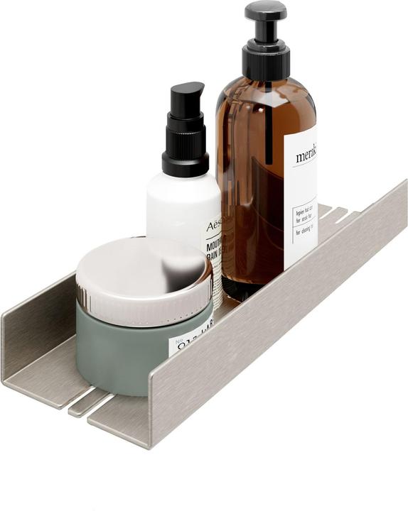 Actual product image Schulte Duschablage zum Kleben in Edelstahloptik Grösse S (28 x 9.5 x 3.5 cm)