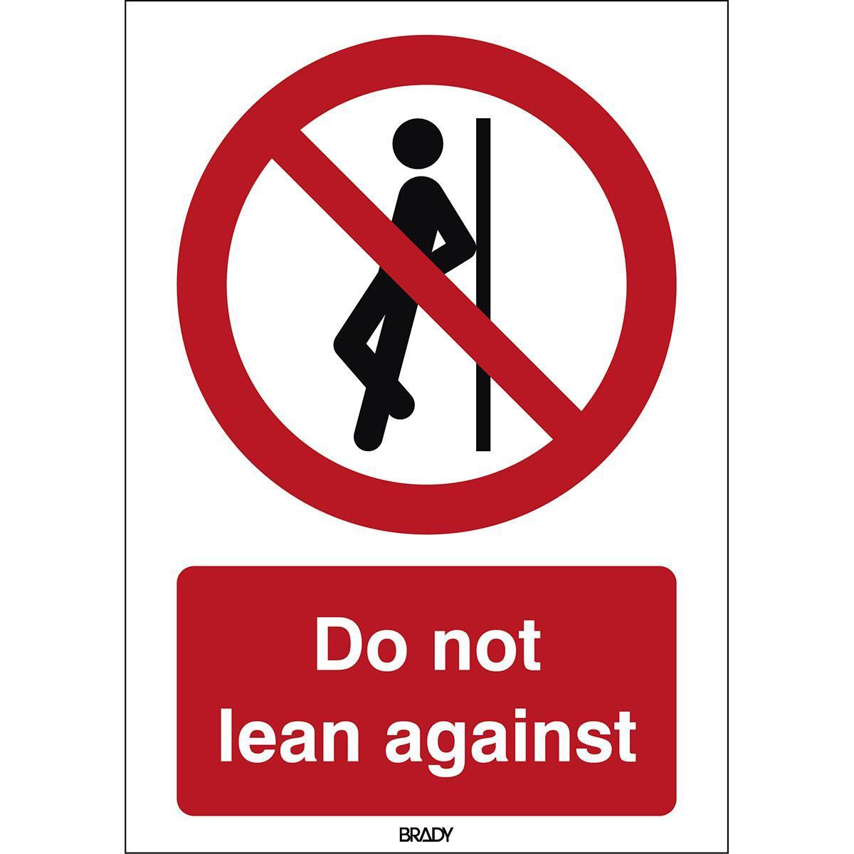 Brady, Sicherheitskennzeichnung, ISO Safety Sign - No leaning