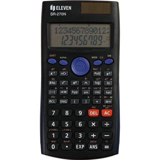Eleven Nero Calcolatrice, Taschenrechner Sr-270N, Schwarz, School (Batterie, Celle Solari)