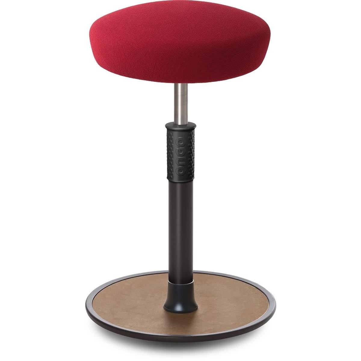 Ongo, Bürostuhl, Sitz- Stehhocker Free Tall Hutsitz Gestrick Dunkelrot schwarz /Natur
